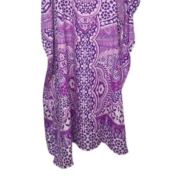 Miss Lavish London Boho Kaftan Dress Mumu Womens Size 14-18 Purple New - Picture 5 of 10
